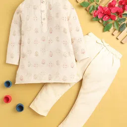 Sangria Boys Printed Mandarin Collar Straight Kurta & Trousers Sets-picture-44