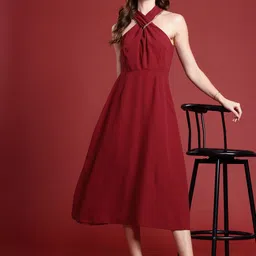 All About You Formals Criss-Cross Neck A-Line Midi Dress image 1