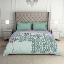 Spaces Printed Green Cotton Shell Double Bed Quilt-picture-2