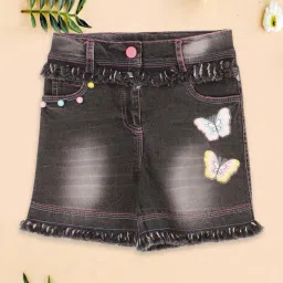 Cutecumber Kids Black Denim Shorts image 1