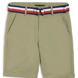 Tommy Hilfiger Boys Green Solid Regular Fit Shorts image 1