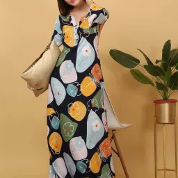 Sweet Dreams Navy Printed Night Gown image 1