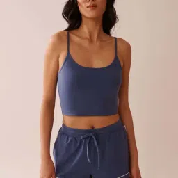 La Vie En Rose Blue Cotton Regular Fit Camisole image 1