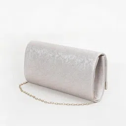 Code by Lifestyle Silver Textured Clutch image 2
