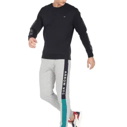 Arrow Sport Navy Cotton Regular Fit Printed SweatShirt image 5