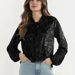 Elle Women Black Floral Round Neck Top-picture-13