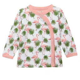 MiArcus Kids Peach & White Printed T-Shirt with Pyjamas image 3
