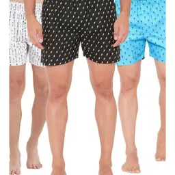 XYXX Blue, Black & Sky Blue Printed Cotton Boxers (Pack Of 3)-picture-10