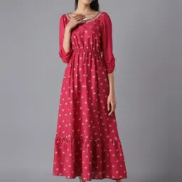 Aurelia Pink Cotton Printed A Line Kurta-picture-23