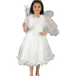 Ahhaaaa Kids White Cotton Sequence Dress-image-22