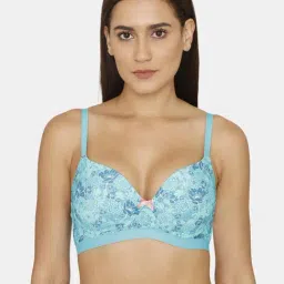 Zivame Blue Printed Padded Bra-picture-26