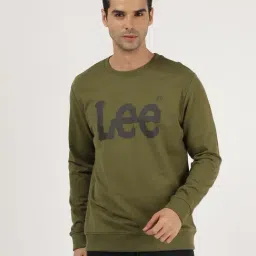 Lee Olive Cotton Slim Fit Printed Sweatshirt-picture-17