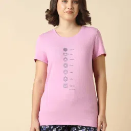 Van Heusen Pink Relaxed Fit Printed Night T-Shirt image 1