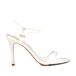 London Rag Women's White Ankle Strap Stilettos-picture-43