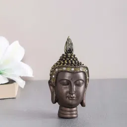Tayhaa Brown & Gold Resin Elegant Minimalist Buddha Art - Set of 1 image 1