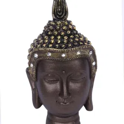 Tayhaa Brown & Gold Resin Elegant Minimalist Buddha Art - Set of 1 image 2