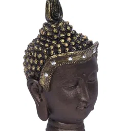 Tayhaa Brown & Gold Resin Elegant Minimalist Buddha Art - Set of 1 image 3