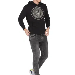 U.S. Polo Assn. Black Regular Fit Printed Hooded SweatShirt image 5