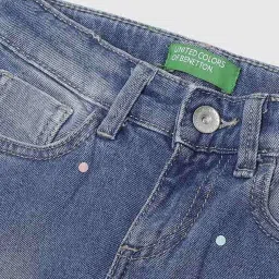 United Colors of Benetton Kids Blue Slim Fit Jeans image 3