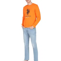 U.S. Polo Assn. Orange Regular Fit Printed SweatShirt image 5
