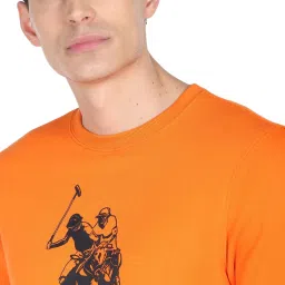 U.S. Polo Assn. Orange Regular Fit Printed SweatShirt image 4