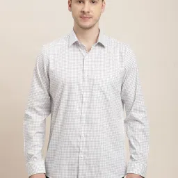 Turtle Off White Cotton Regular Fit Checks Shirt image 1