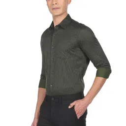 Arrow New York Green Cotton Slim Fit Printed Shirts image 3