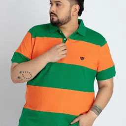 UNSIZED Men Colourblocked Polo Collar Cotton T-shirt image 1