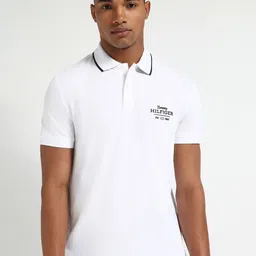Tommy Hilfiger Men Solid Polo Collar Cotton T-shirt-picture-45