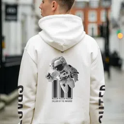 Bewakoof Gardenia Pink Graphic Print Oversized Hooded Sweatshirt image 1