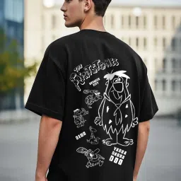 Bewakoof Official Cartoon Network Merchandise Black Loose Fit Graphic Print Oversized Crew T-Shirt image 1