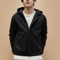 Bossini Black Regular Fit Hooded Jacket-picture-25