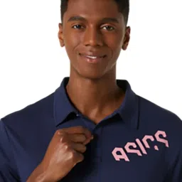 Asics Navy Regular Fit Printed Sports T-Shirt image 4