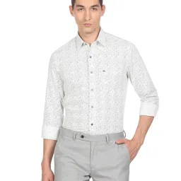 Arrow New York White Cotton Slim Fit Printed Shirts image 1
