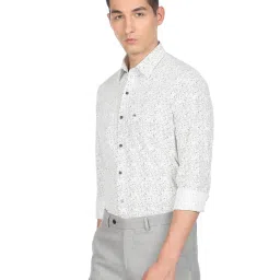 Arrow New York White Cotton Slim Fit Printed Shirts image 3