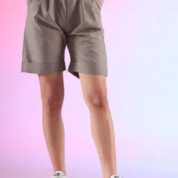 FITHUB Beige Relaxed Fit Shorts image 1