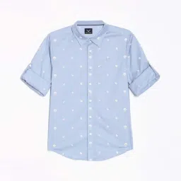 Allen Solly Boys Blue Cotton Printed Full Sleeves Shirt image 1