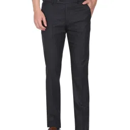 Arrow Blue Regular Fit Self Pattern Trousers image 1