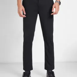 Peregrine By Pantaloons Black Slim Fit Trousers image 1