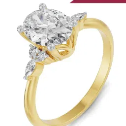Emori 14k Yellow Gold & Diamond Oval Cluster Engagement Ring image 1
