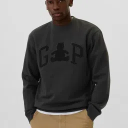 GAP Black Regular Fit Embroidery Sweatshirt image 1