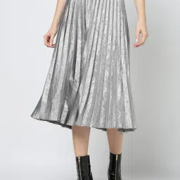 GAP Silver Regular Fit Solid Skirt image 1