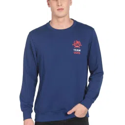 U.S. Polo Assn. Navy Cotton Regular Fit Printed SweatShirt image 1