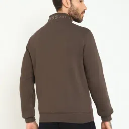 Guess Brown Regular Fit Solid Sweatshirt image 2