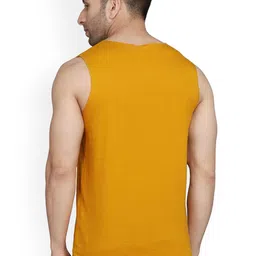 SLOWLORIS Pack of 2 Printed Combed Cotton Vest VSL26 CMB(CHS MUSTARD)(ADV BLACKPEACOCK) image 4