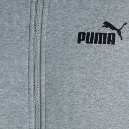 Puma Essentials Grey Cotton Regular Fit Jacket image 5