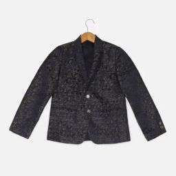 Allen Solly Junior Navy Printed Full Sleeves Blazer-picture-8