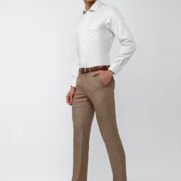 Van Heusen White Cotton Regular Fit Checks Shirt image 5