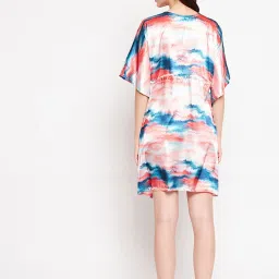 Secrets By ZeroKaata Multicolor Printed Short Kaftan Cover Up Dress image 2