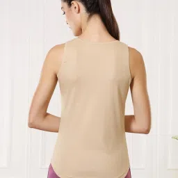 Van Heusen Beige Cotton Plain Tank Top image 2